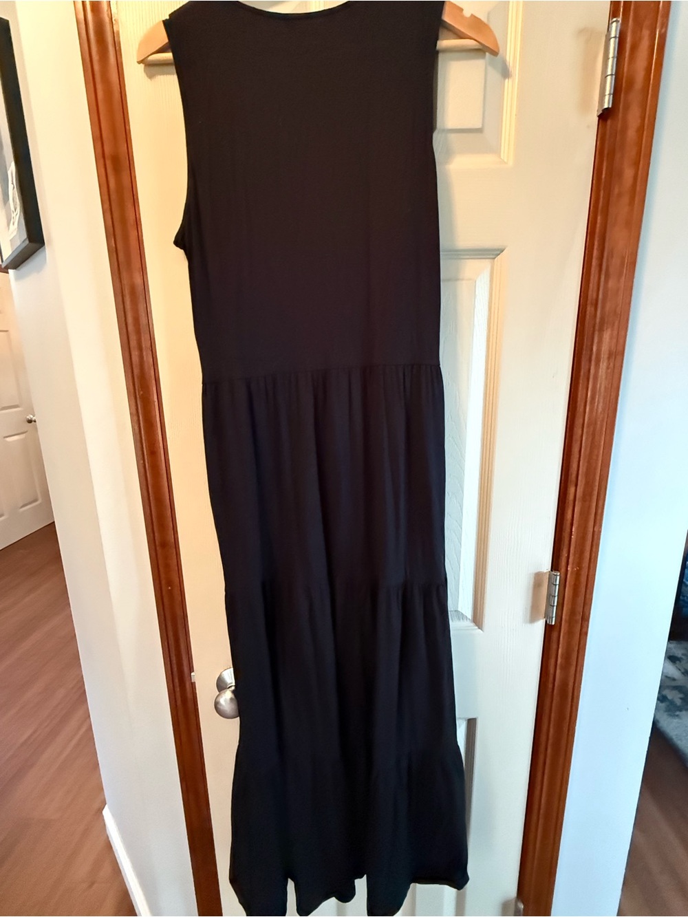 Lands End Black Cotton Maxi Dress